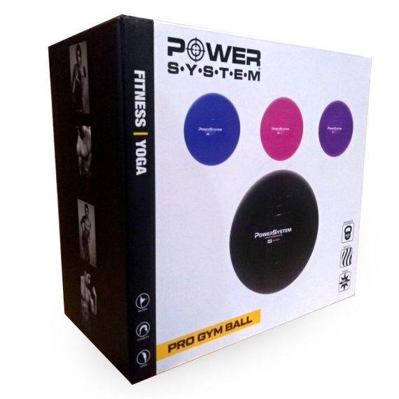 М'яч для фітнесу (фітбол) Power System PS-4012 Ø65 cm PRO Gymball Black | Зображення 3