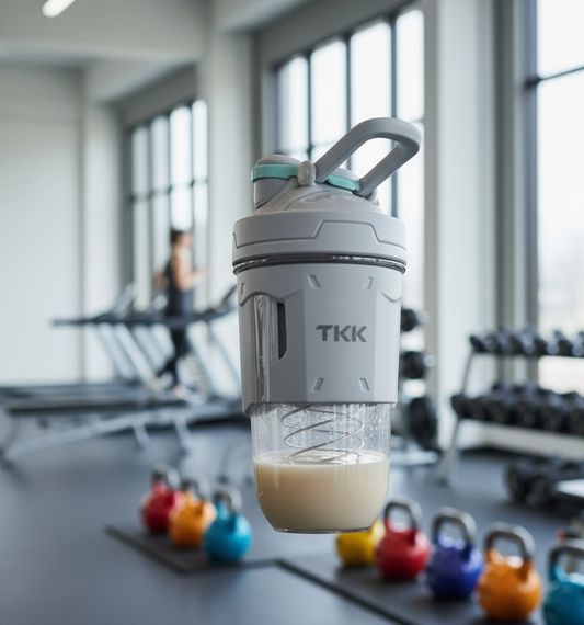 Спортивный шейкер TKK (700 мл) - Светло-серый Tritan BPA-free, ударопрочный, с венчиком для смешивания | Зображення 5