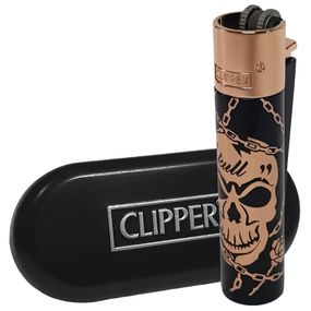 Газовая Зажигалка Металлическая Клиппер "Clipper Metal Deadly Chains Bronze"