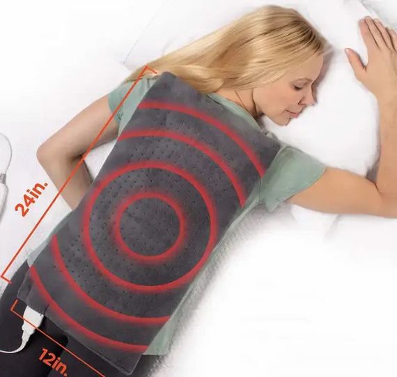 Зігрівальна електрична масажна підстилка – грілка MASSAGING WEIGHTED HEATING PAD від болю в спині | Зображення 4