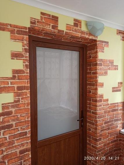 3D панель самоклеящаяся 70*77*0,5 см Шпалери під цеглу Самоклейка 3Д Цегла Катеринославський Рудий | Зображення 2
