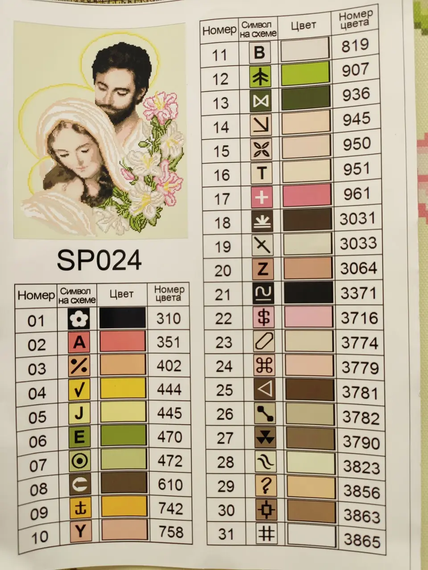 Алмазная мозаика Икона Святая семья в лилиях 40х50 см ColorArt SP024 | Зображення 2