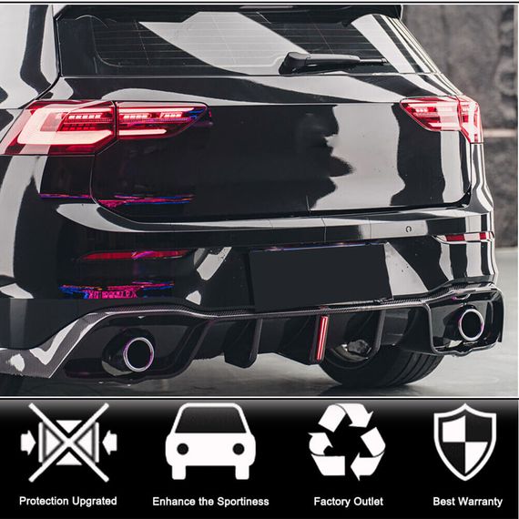 Диффузор заднего бампера для GTI HB, Карбон для Volkswagen Golf 8 2019- гг | Зображення 1