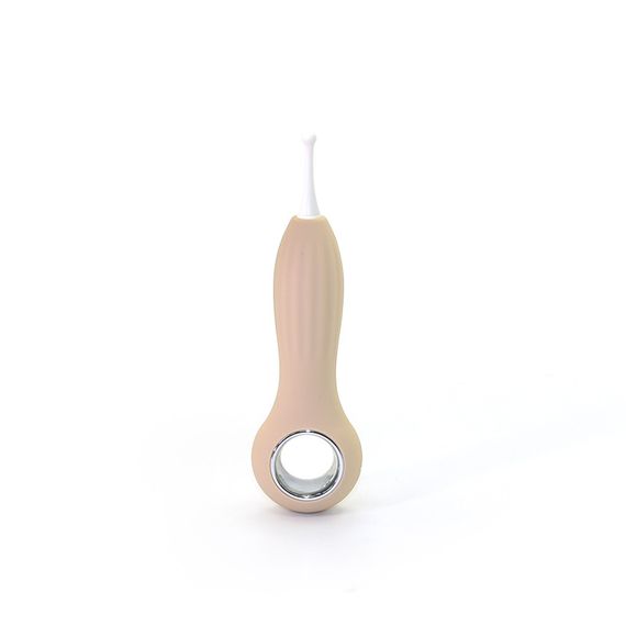 Вибратор точечный с насадками Sweet Em для клитора, бежевый, 14.5 см Sex Aura | Зображення 1