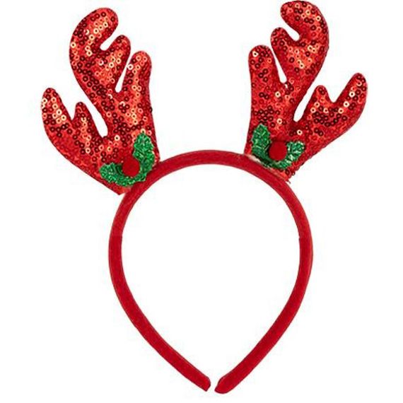 Ободок новогодний "Оленьи рожки" 2511(Red) 16,5х14,5 см