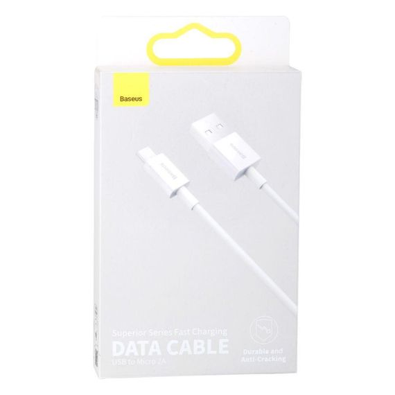 Кабель USB Baseus USB to Micro 2A 2m CAMYS-A Колір Бiлий, 02 | Зображення 2