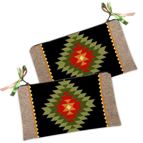 Косметичка жіноча Красно-зеленый орнамент 20х12 см (K_14S035)