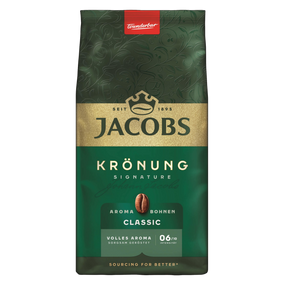 Кава в зернах арабіка середньої обжарювання Jacobs Kronung Aroma-Bohnen, 500г, Голландія