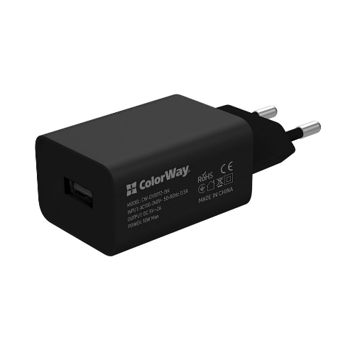 Зарядний пристрій мережевий USB + кабель Lightning 2,0A 10W чорний ColorWay CW-CHS012CL-BK | Зображення 7