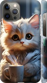 Чохол на iPhone 12 Pro Max Білий кіт "5646m-2054-2448"