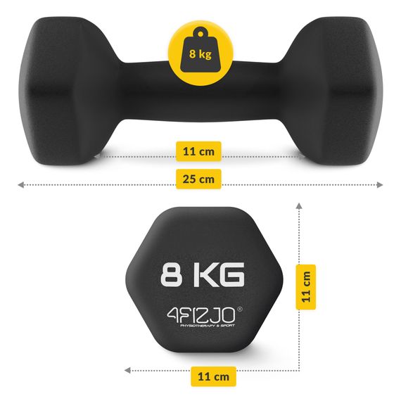 Гантелі вінілові 4FIZJO Classic 2 x 8 кг (P-5905973403214) | Зображення 1