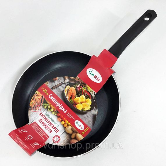 Практична сковорідка Con Brio СВ-2622 26 см, Антипригарна сковорода для овочів, Сковорода для кухаря SR-62 | Зображення 6
