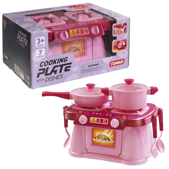 Ігровий набір Кухонна плита "Cooking Plate with Dishes"Юніка 71696, 7 предметів | Зображення 1