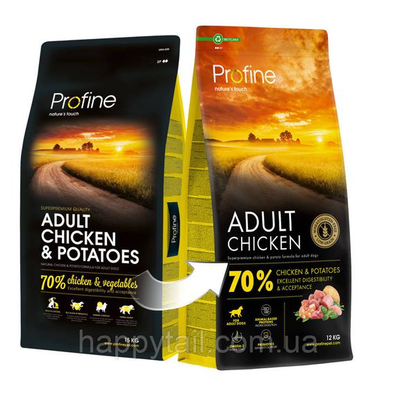 Сухой корм Profine Adult Chicken & Potatoes для собак всех пород, курица и картофель, 12 кг | Зображення 3