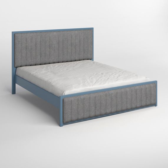 Полуторне дерев'яне ліжко Mebigrand Відень Сіро-синій (S7010R90B)/Аляска 93 (Сірий) 120х200 см (MBG-11007) | Зображення 1