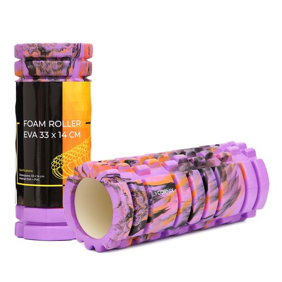 Масажний ролик Cornix EVA Marble Design 33 x 14 см (валик, ролер) XR-0348