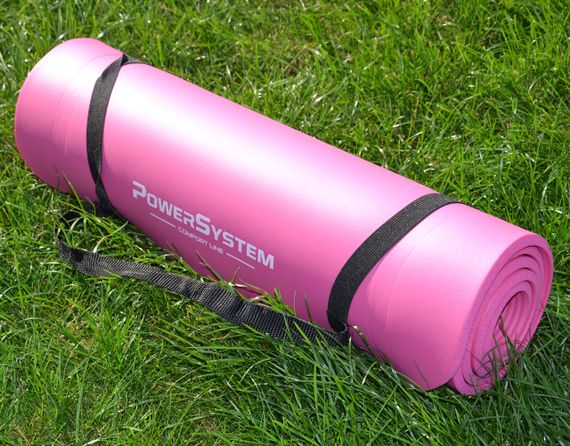 Коврик для йоги и фитнеса Павер систем PS-4017 NBR Fitness Yoga Mat Plus Pink (180х61х1) | Зображення 7