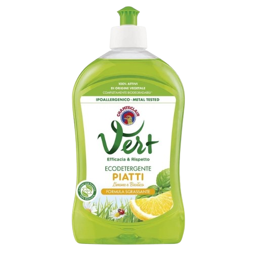 РІДКИЙ ЗАСІБ ДЛЯ МИТТЯ ПОСУДУ ВЕРТ ТМ Шантеклер (ТМ Chanteclair), КОНЦЕНТРОВАНИЙ. АРОМАТ ЛИМОН ТА БАЗИЛІК. Об'єм: 500 мл.