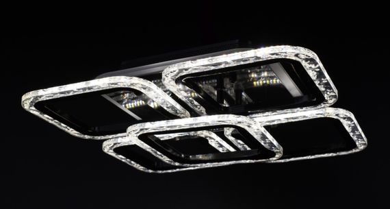 Люстра світлодіодна стельова LED світильник для квартири на стелю лед з пультом 26088 Чорний 10х38х38 см. | Зображення 3