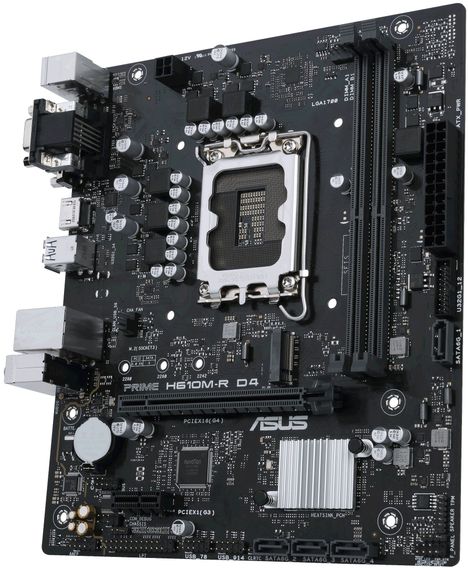 Материнcкая плата ASUS PRIME H610M-R D4-SI s1700 H610 2xDDR4 M.2 HDMI D-Sub DVI mATX White BOX WITH ACCESSORY 90MB1B40-M0ECY0 | Зображення 3