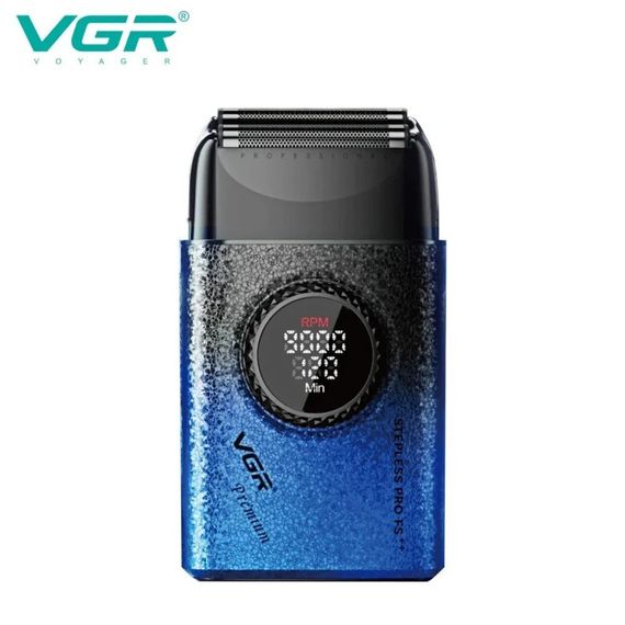 Тример для волосся VGR V-377 синій • Акумуляторна машинка для стрижки Hair Clippers V-377, шейвер для бороди, вусів та окантовки | Зображення 1