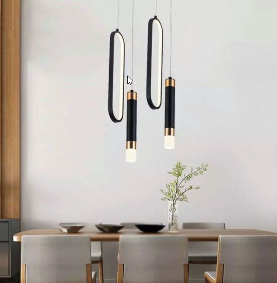 Люстра світлодіодна підвісна LED світильник для квартири на стелю лед 26594 Чорний 45-150х12х12 см.