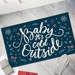 Коврик придверный с принтом Baby, it’s cold outside 45x75x0,4 см (KOV_20S025)