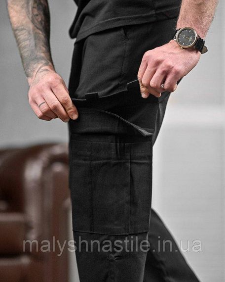 Городские штаны mansori черные  ДЛ6509 | Зображення 3
