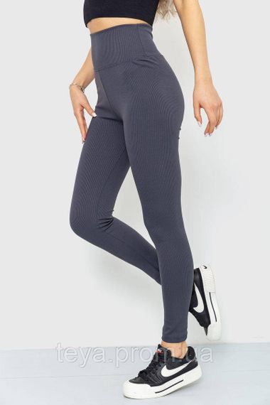 Лосини жіночі в рубчик колір темно-сірий розмір XL FA_003288 | Зображення 8