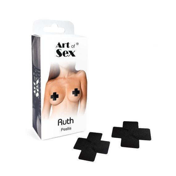 Сексуальні наклейки на груди Art of Sex – Ruth. Чорний, One size | Зображення 2