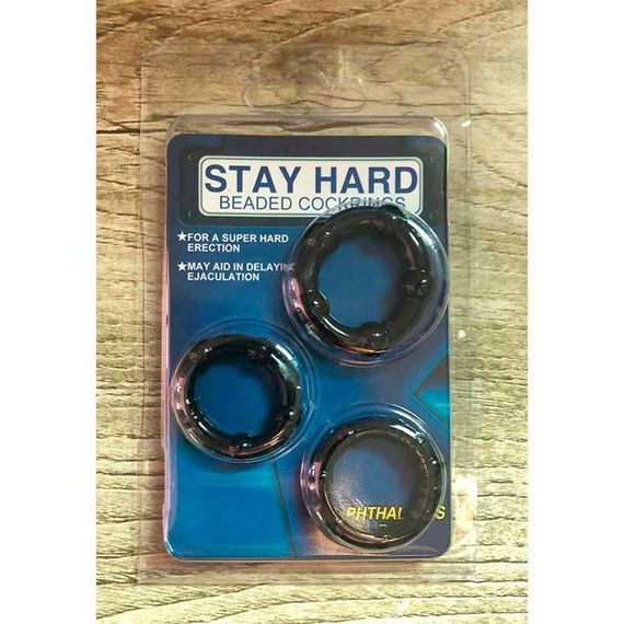 Набор эрекционных колец (3 шт) черный, синий