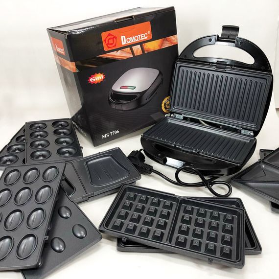 Сендвічниця мультимейкер зі знімними формами для дому Domotec MS-7706 1000 w, Настільний мультимейкер ZM-70 | Зображення 3