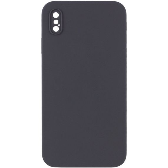Silicone Case Square Full Camera Protective (AA) NOLOGO для Apple iPhone X / XS (5.8") Серый / Dark Gray
