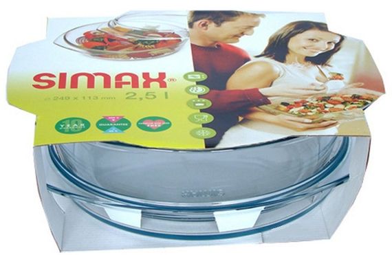 Форма для запекания жаропрочная стеклянная с крышкой круглая Simax 2.5 л 6176/6186 | Зображення 6