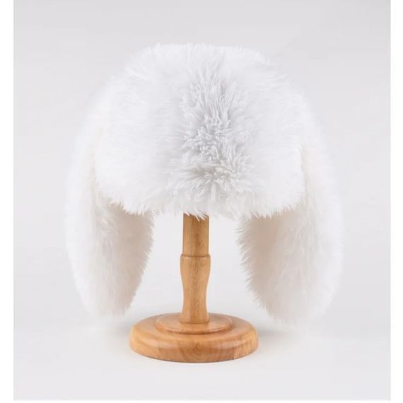 Пухнаста шапка з вушками кролика Рожевий One Size 54-57р (1278) | Зображення 5