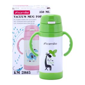 Термобутылка детская зеленый 350ml из нержавеющей стали