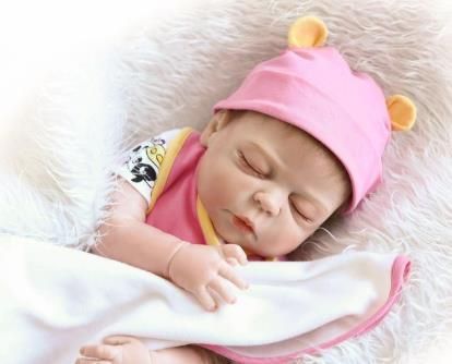 Силіконова Колекційна Лялька Реборн Reborn Дівчинка Машенька (Вінілова Лялька) Висота 57 см | Зображення 3