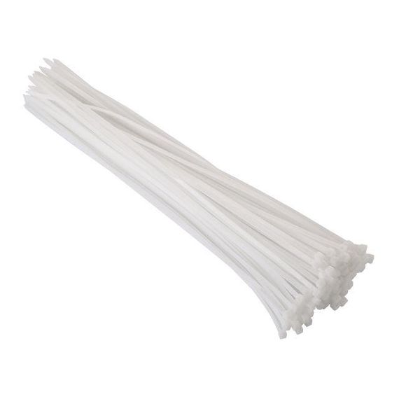 Хомут пластиковий 4,8*400 мм, білий, 100 од. INTERTOOL TC-4840 | Зображення 1