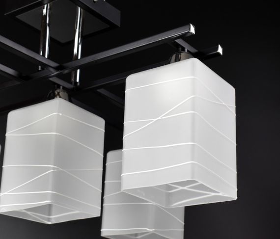 Люстра стельова на 5 лампочок 25213 Чорний 30х46х46 см. | Зображення 2