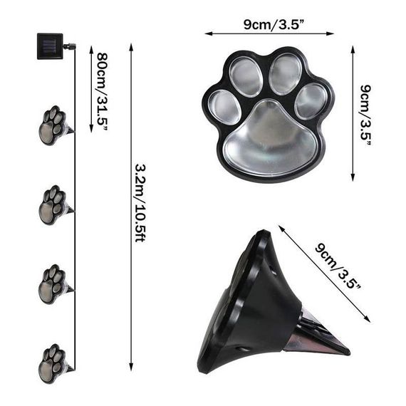 Світяться сліди Paw Prints Lights на сонячній батареї | Зображення 3