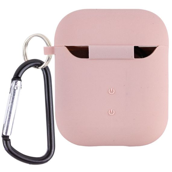 Силіконовий футляр з мікрофіброю для навушників Airpods 1/2 Рожевий / Pink Sand | Зображення 1