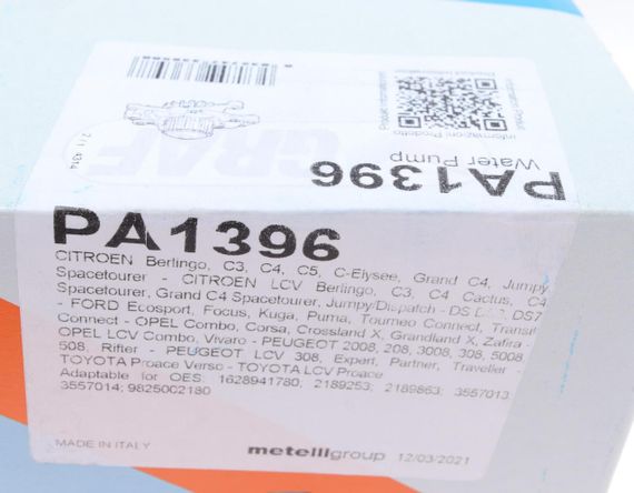 Помпа води Citroen Peugeot 1.5BlueHDi Ford 1.5Ecoblue Opel 1.5D HDi 18- 18z  R B  9 лоп.  PA1396 | Зображення 5