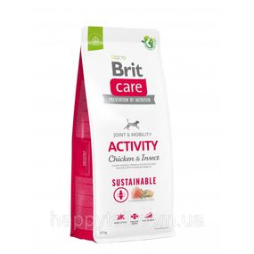 Корм Brit Care Dog Sustainable Activity для активных собак (курица и насекомые), 12 кг