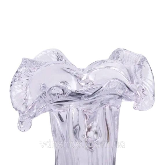 Декоративная стеклянная ваза для цветов 15.5 см фигурная ваза 100 мл Зеленая HP-9-3 | Зображення 2