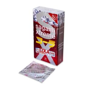 Супертонкие латексные презервативы Sagami Xtreme Cola flavor (цена за упаковку, 3 шт.) Sex Aura
