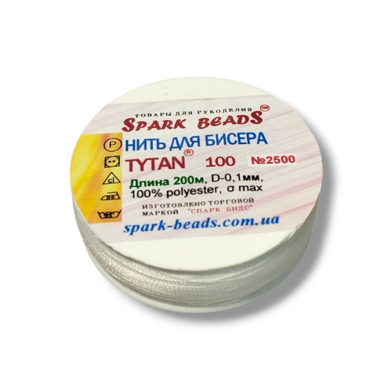 Бісерна нитка 0,1 мм, TYTAN №2500 для вишивання 200м