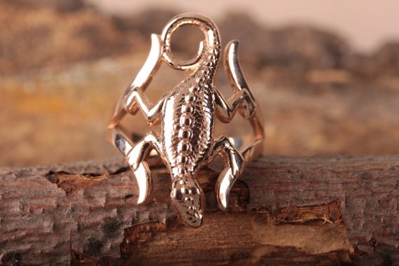 Кольцо с ящерицей из красного золота 16 | Зображення 7