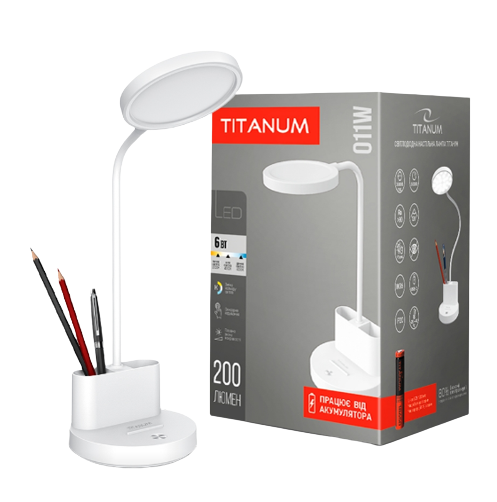 Лампа настільна LED 6W 2700-6000К 220V з акумулятором TLTF-011W Titanum | Зображення 1