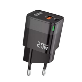 Зарядний пристрій мережевий USB/Type-C QC+PD 20W чорний WALKER WH-42