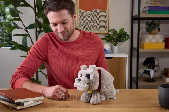 Мягкая интерактивная игрушка Волк Деннис из фильма Майнкрафт Оригинал Mattel Minecraft Dennis The Wolf | Зображення 9